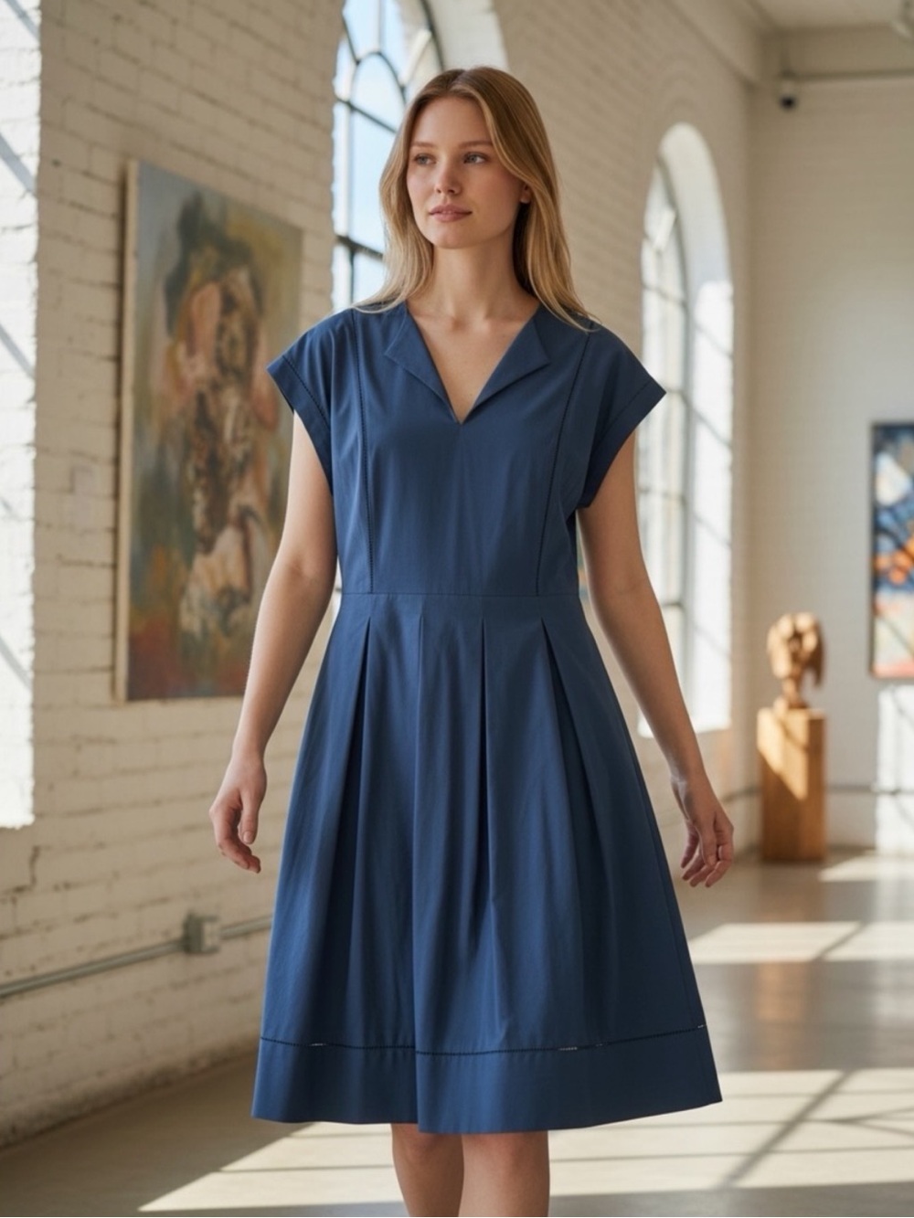 Lafayette 148 Midi Dress (Blue)
